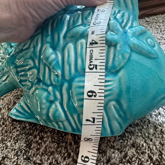Turquoise Fish-Shaped Ceramic Decor - Picture 4 of 5